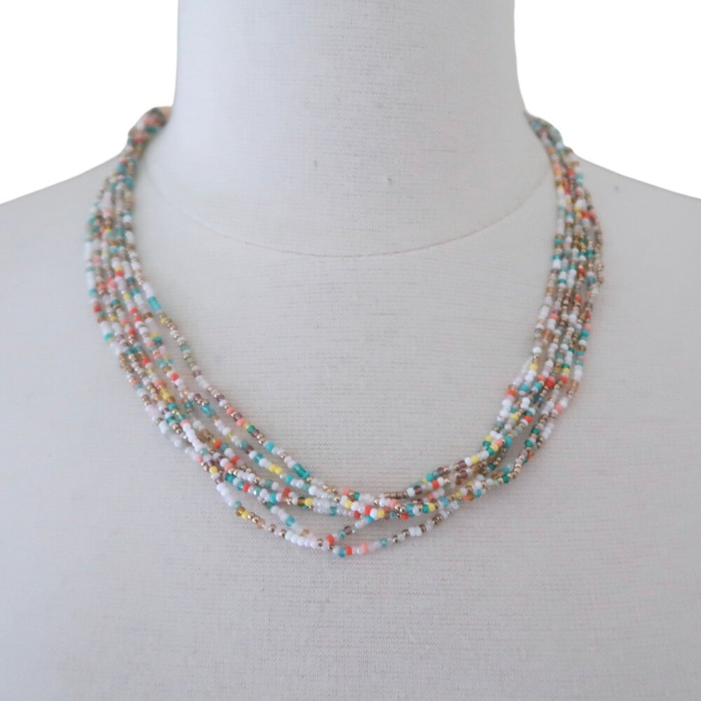 Loft Multicolor Seed Bead Adjustable Necklace - image 2